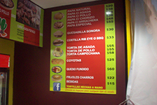 Menú en PVC